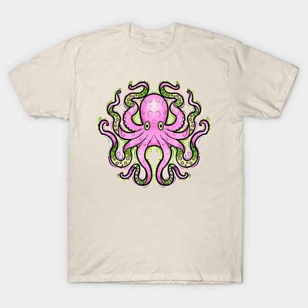 Pink octopus T-Shirt by weilertsen